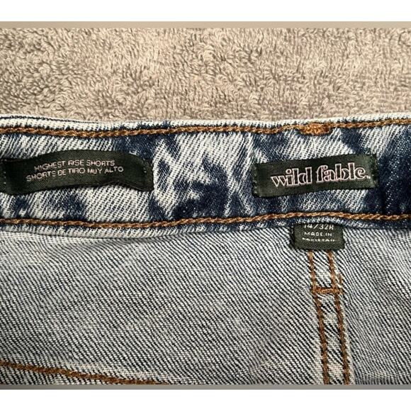 Womens Wild Fable Shorts Size 14 Highest Rise Denim Jean - Picture 2 of 8